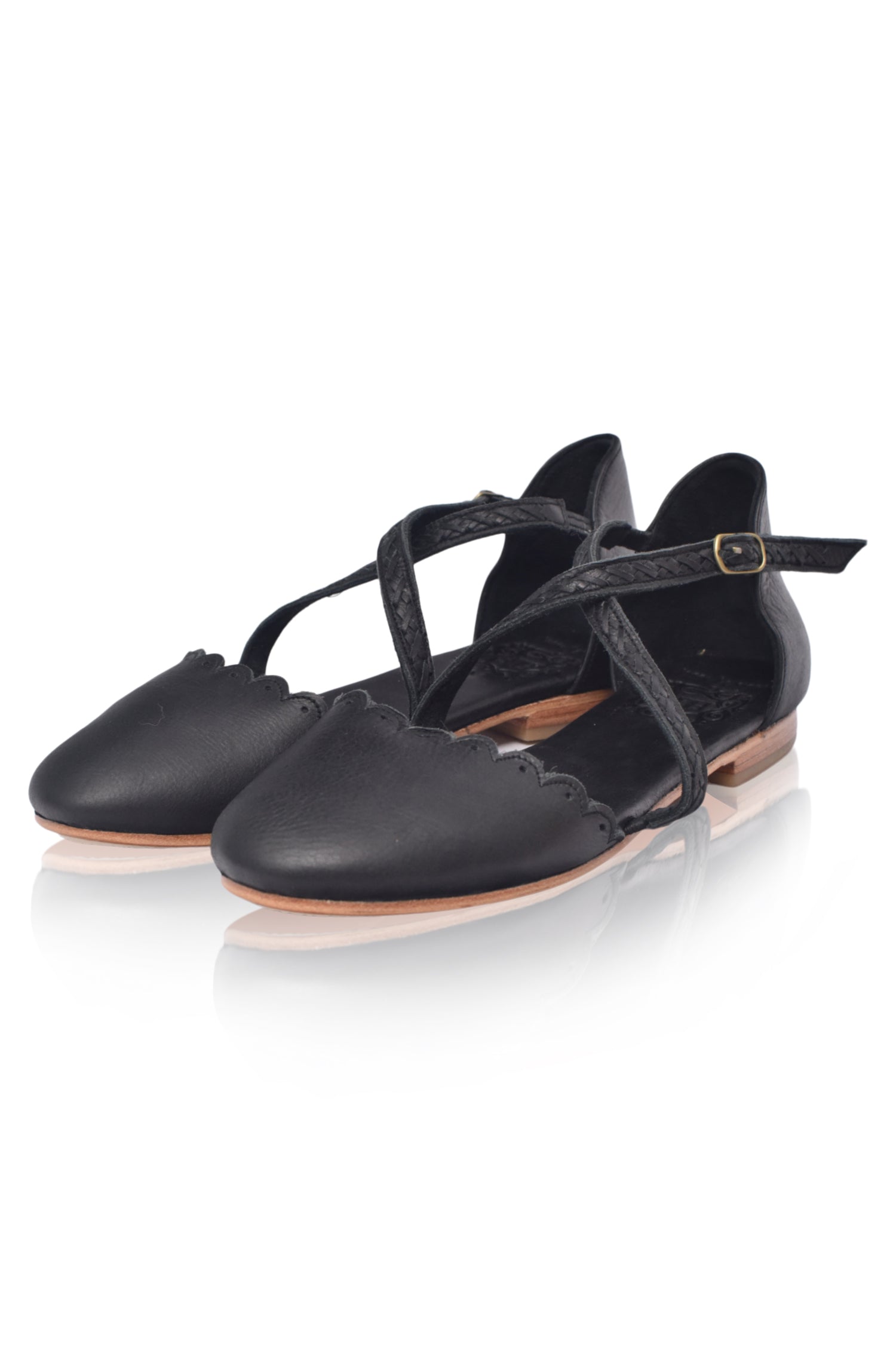 Montana Criss-Cross Leather Flats