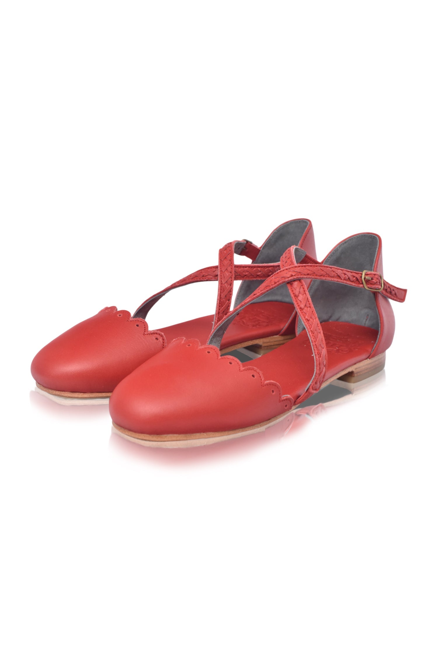 Montana Criss-Cross Leather Flats