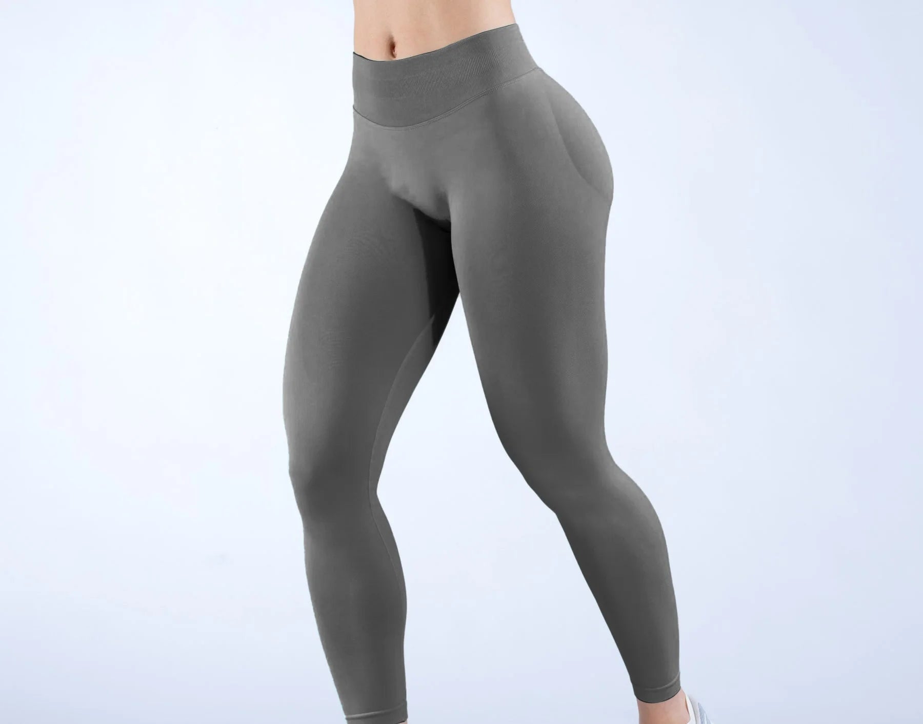 Logo Seamless Women's Solid Waist Yoga Pants Three-Section Waist Sexy Hip-Lifting Tight Sports Fitness Exercise Pants