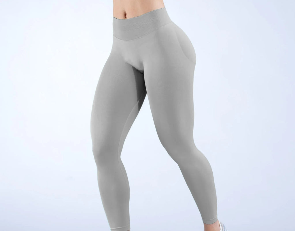 Logo Seamless Women's Solid Waist Yoga Pants Three-Section Waist Sexy Hip-Lifting Tight Sports Fitness Exercise Pants