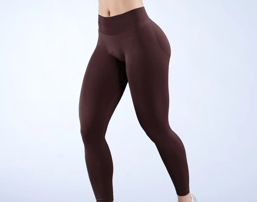 Logo Seamless Women's Solid Waist Yoga Pants Three-Section Waist Sexy Hip-Lifting Tight Sports Fitness Exercise Pants